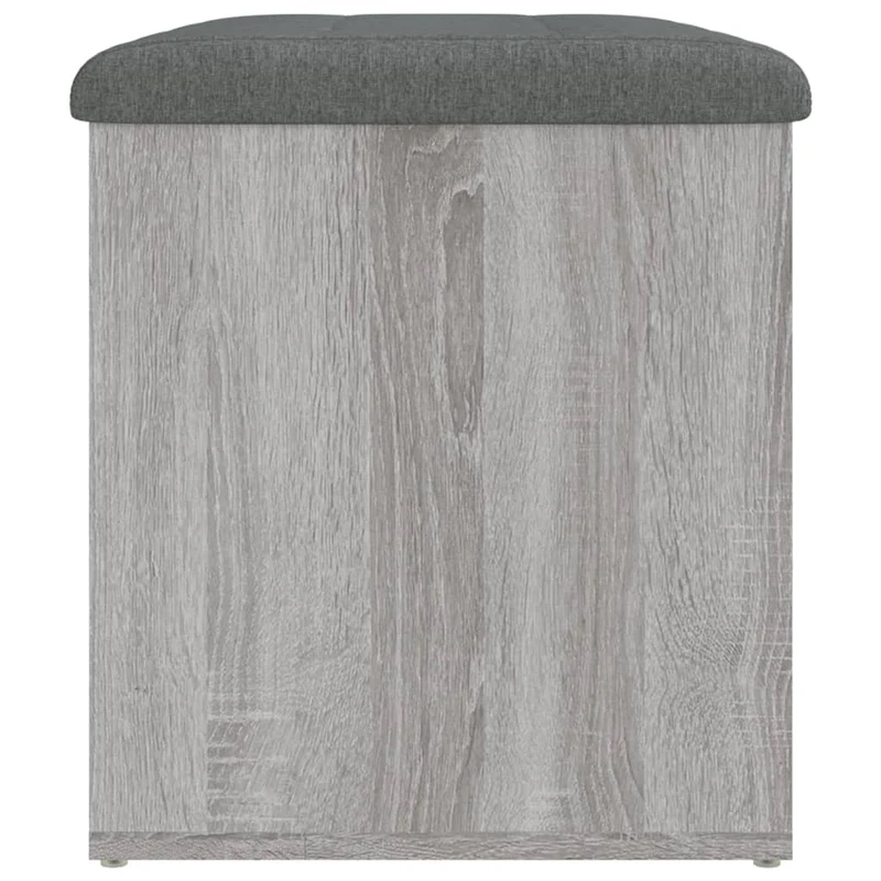 Banc banquette de rangement avec coussin d'assise gris 62 x 42 x 45 cm bois d'ingénieriecouleur sonoma gris DEC024802