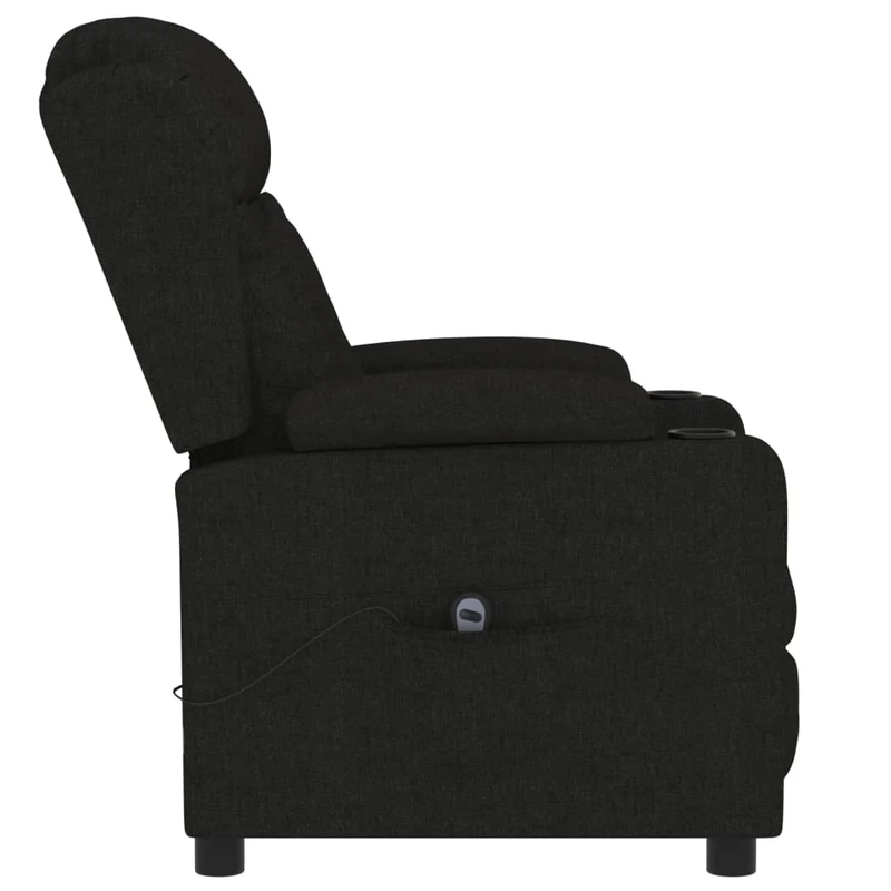 Fauteuil relax TV fonction de levage électrique très confortable en tissu noir DEC028498