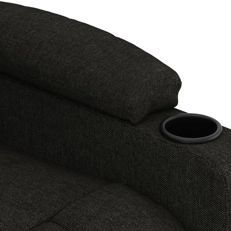 Fauteuil relax TV fonction de levage électrique très confortable en tissu noir DEC028498