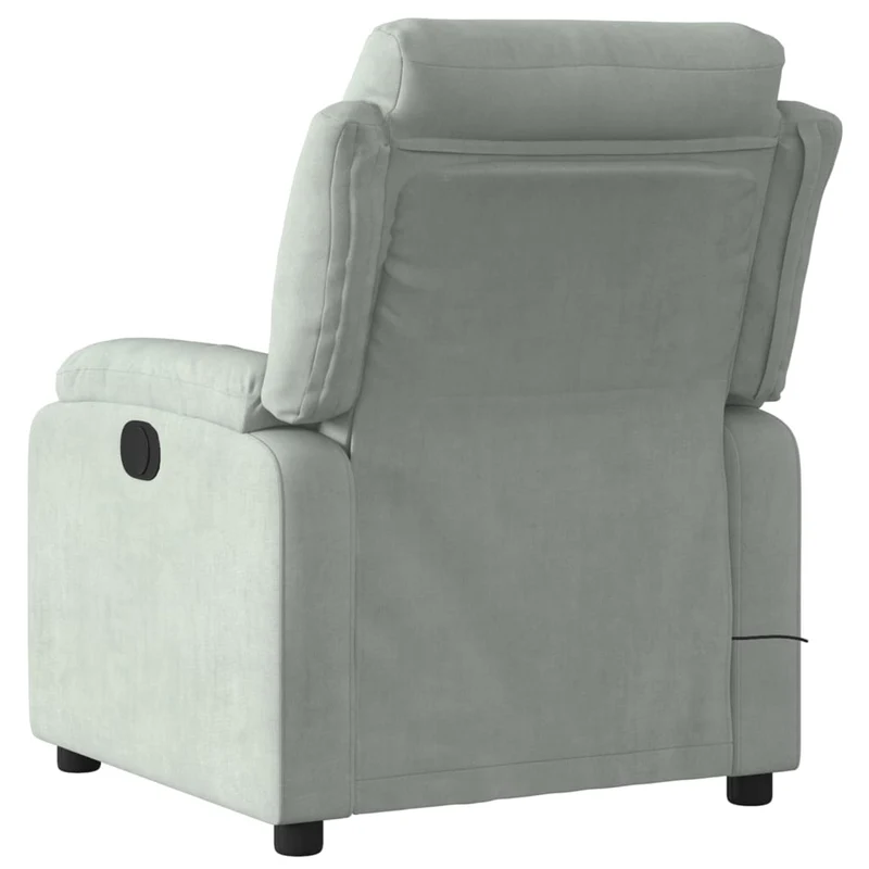 Fauteuil relax TV fonction de levage électrique très confortable 6 points de massageen velours gris DEC028298
