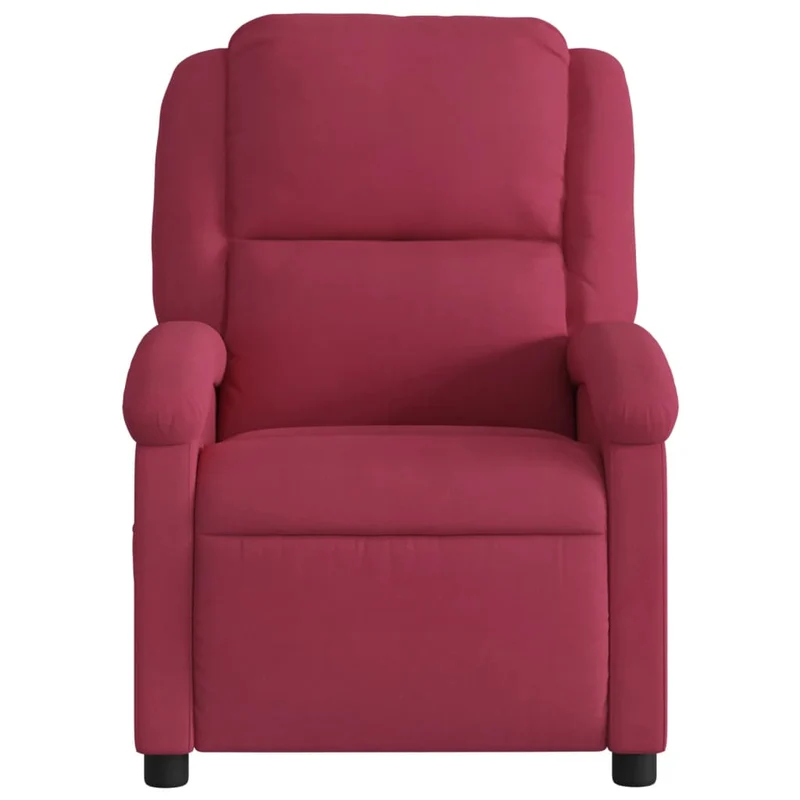 Fauteuil relax TV rembourrage confortable fonction d'inclinaison manuelle en velours rouge DEC028164