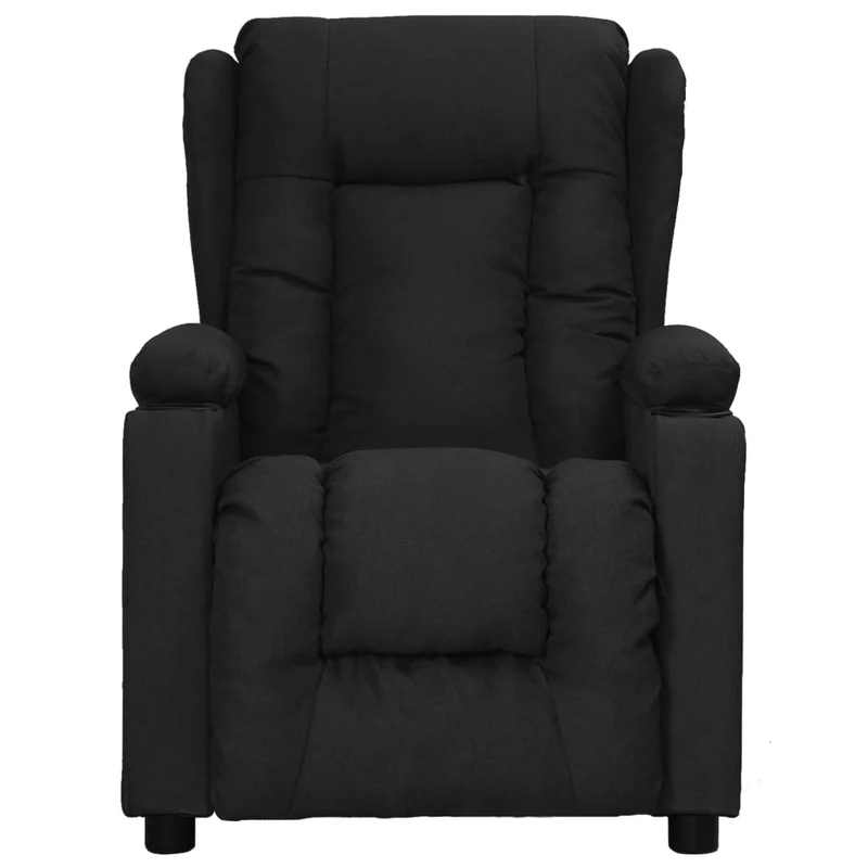 Fauteuil relax TV rembourrage confortable fonction d'inclinaison manuelle en tissu noir DEC028098