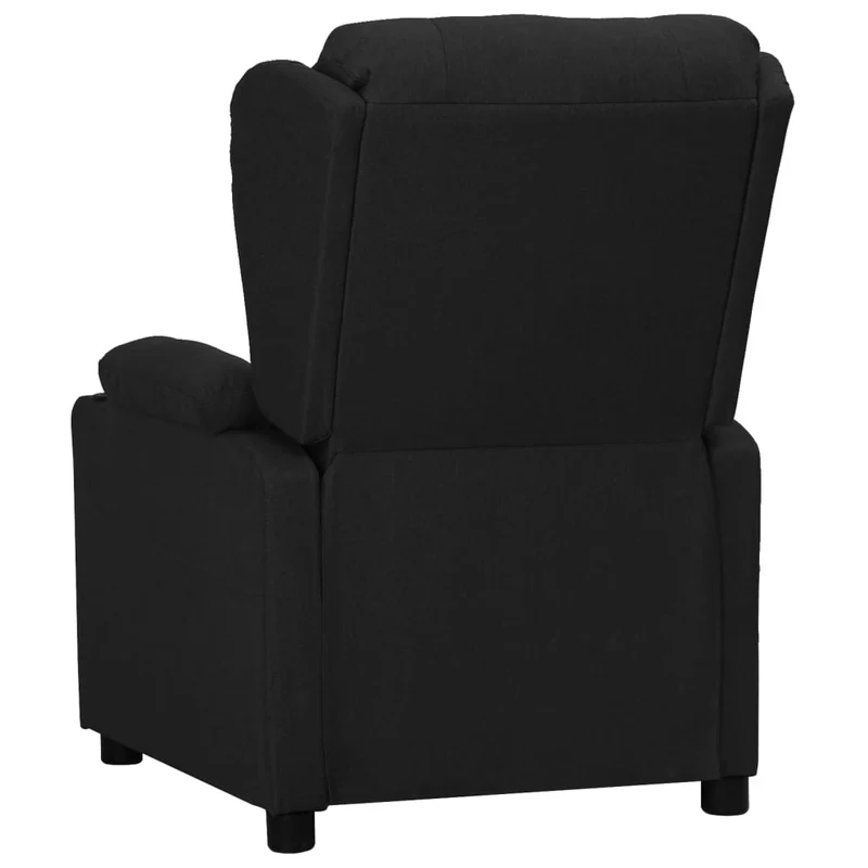 Fauteuil relax TV rembourrage confortable fonction d'inclinaison manuelle en tissu noir DEC028098