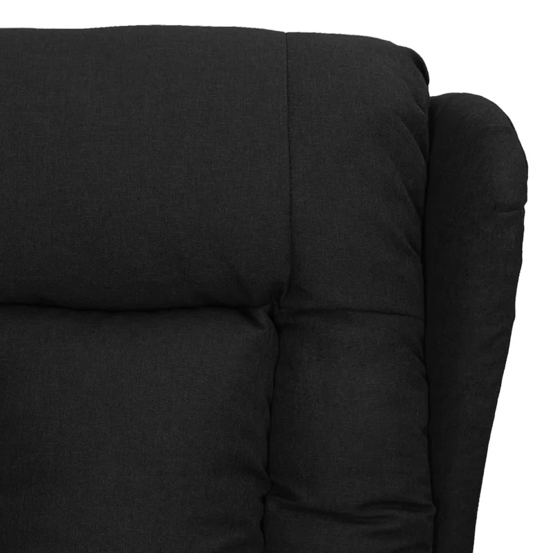 Fauteuil relax TV rembourrage confortable fonction d'inclinaison manuelle en tissu noir DEC028098