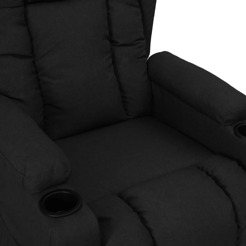 Fauteuil relax TV rembourrage confortable fonction d'inclinaison manuelle en tissu noir DEC028098