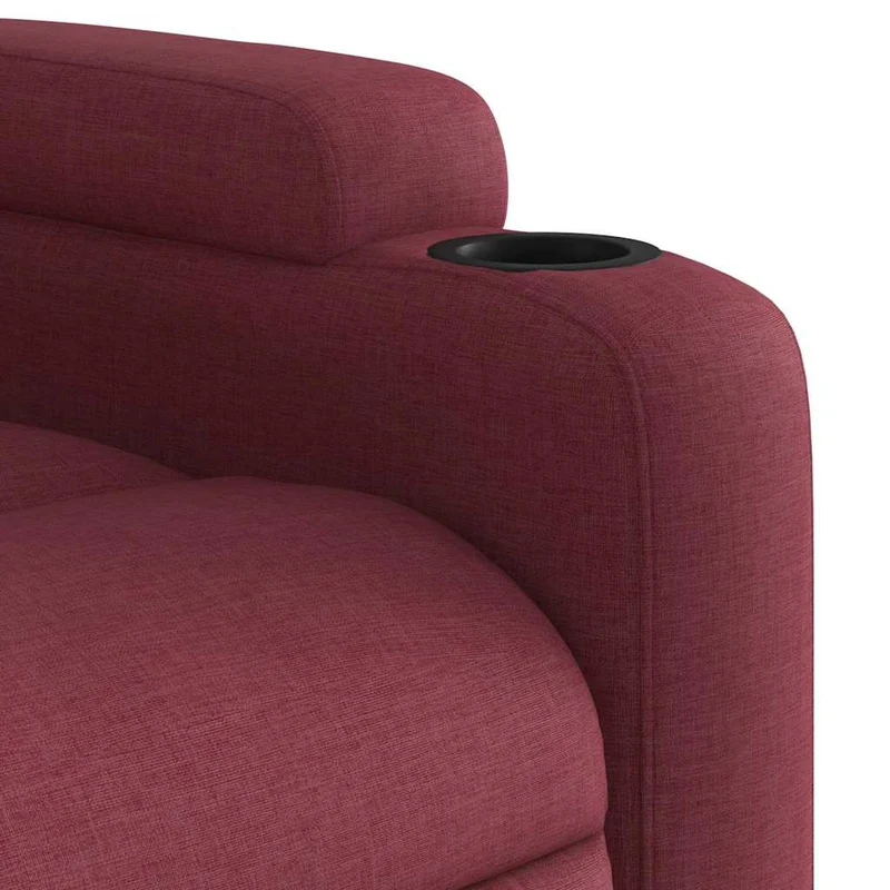 Fauteuil de relaxation TV fonction d'inclinaison manuelle et massage en tissu rouge bordeaux DEC027095