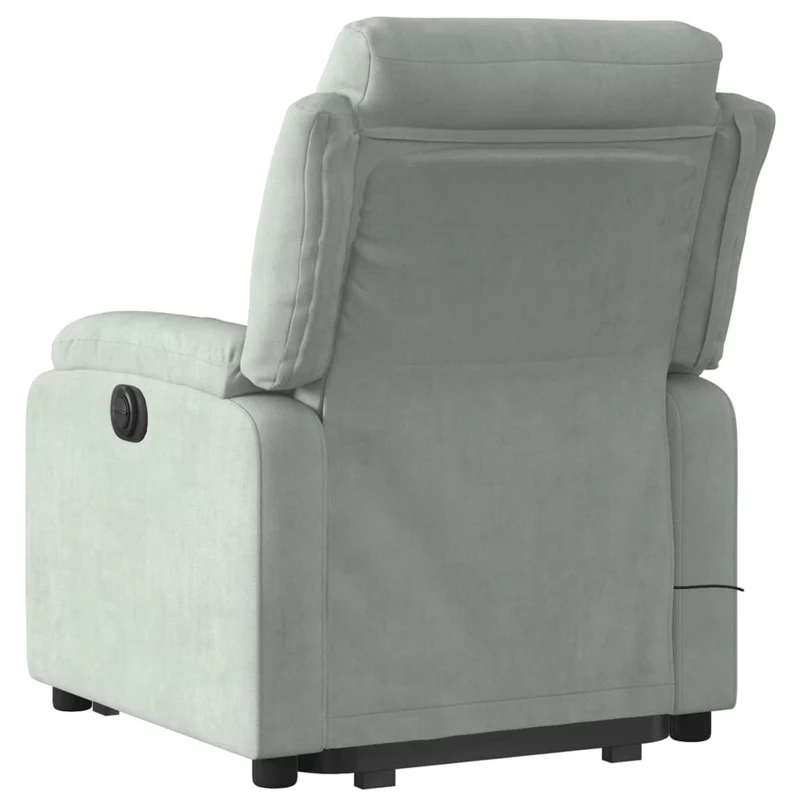 Fauteuil de relaxation TV fonction de levage électrique et massage en velours gris clair DEC026932