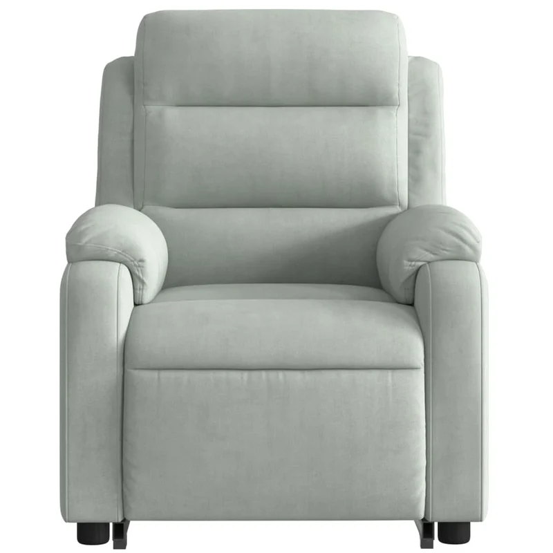 Fauteuil de relaxation TV fonction de levage électrique et massage en velours gris clair DEC026932