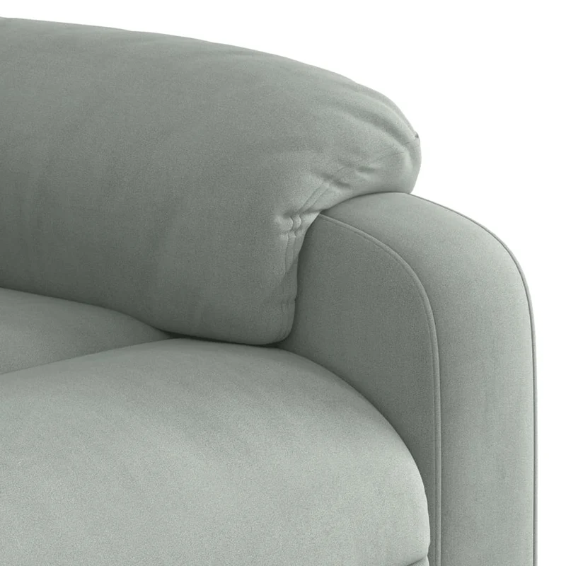Fauteuil de relaxation TV fonction de levage électrique et massage en velours gris clair DEC026932