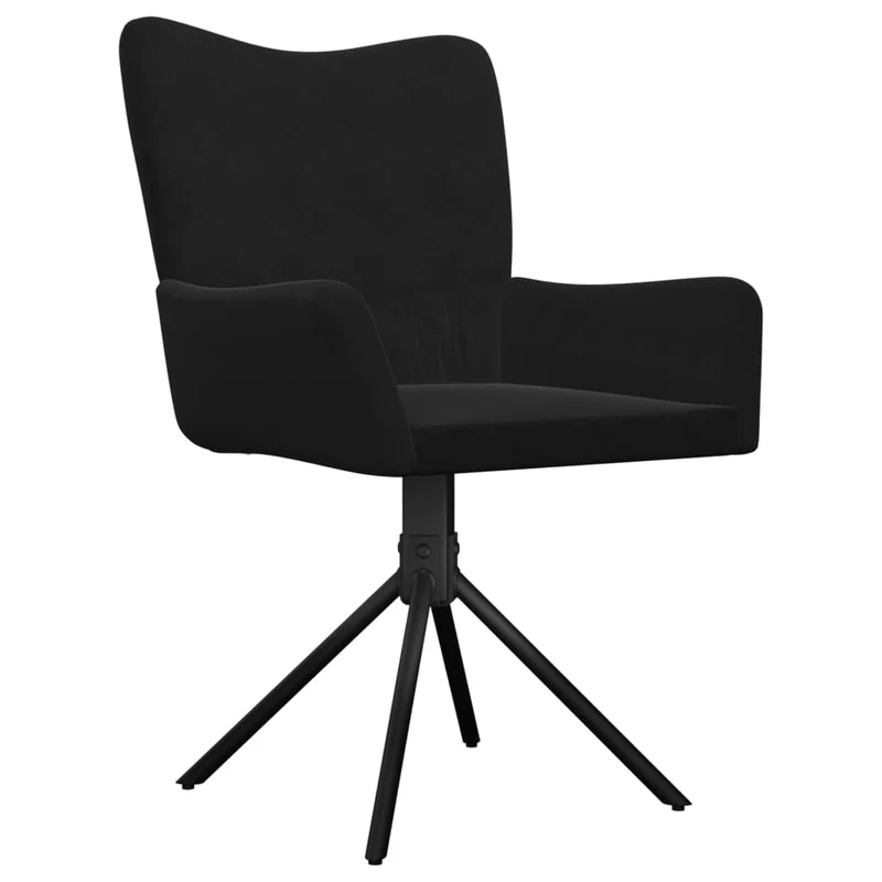 Lot de 2 chaises de salle à manger siège pivotant en velours noir et métal DEC025288