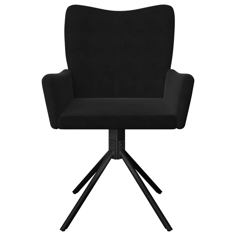 Lot de 2 chaises de salle à manger siège pivotant en velours noir et métal DEC025288