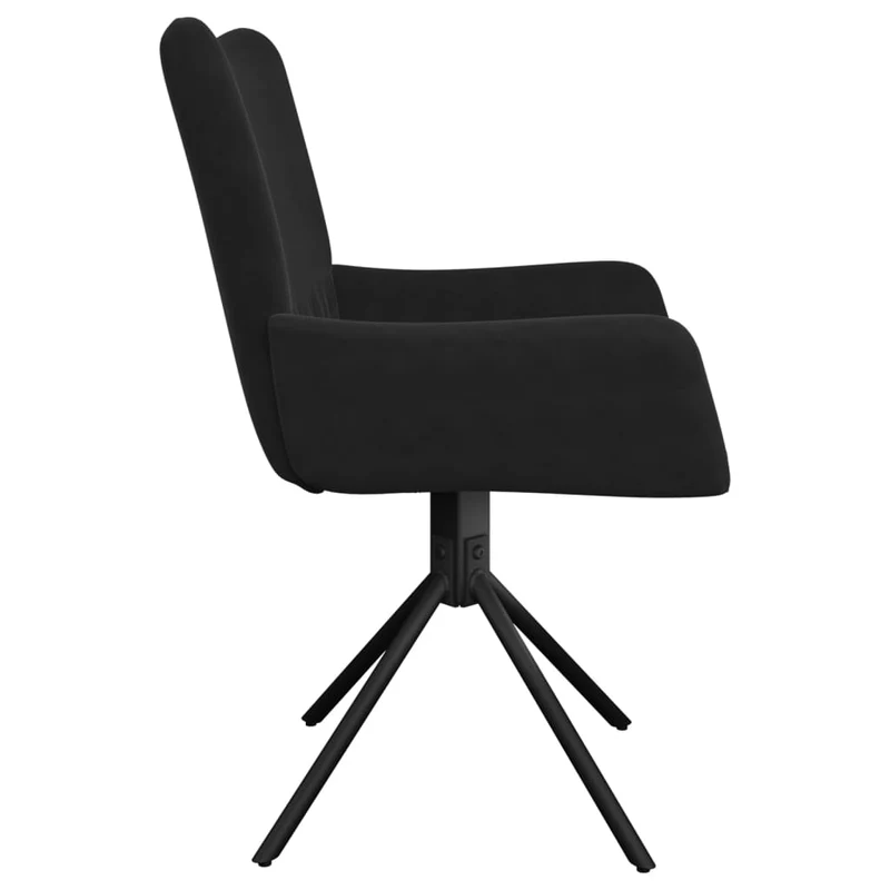 Lot de 2 chaises de salle à manger siège pivotant en velours noir et métal DEC025288
