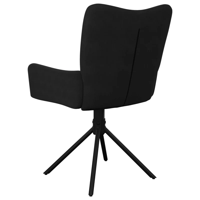 Lot de 2 chaises de salle à manger siège pivotant en velours noir et métal DEC025288