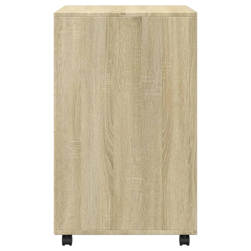Meuble de bureau sur roulettes armoire de rangement 60 x 48 x 81 cm bois d'ingénierie couleur chêne DEC024494