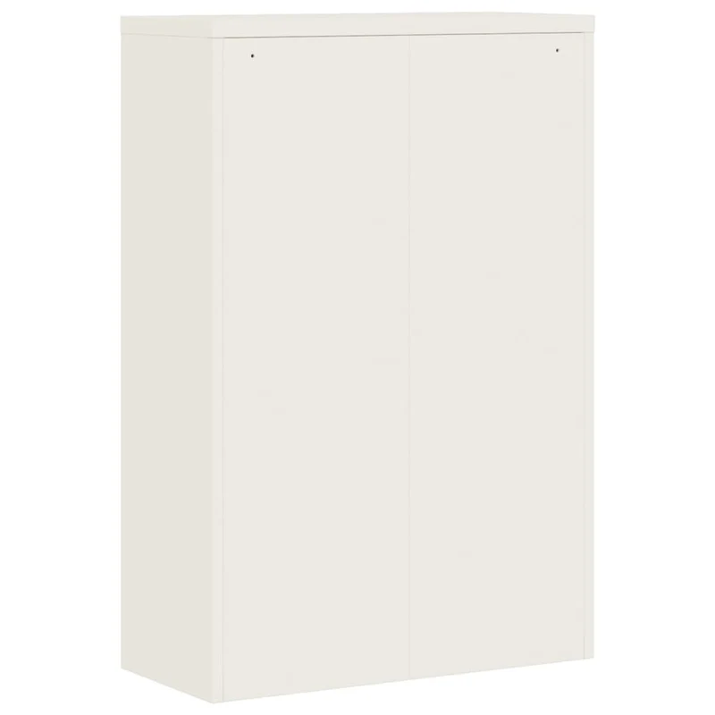 Caissons à tiroirs meuble de bureau avec 3 étagères réglables portes verrouillables 90 x 40 x 140 cm acier blanc DEC024525