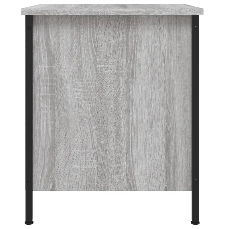 Lot de 2 tables de chevet avec tiroir 40 x 42 x 50cm bois d'ingénierie gris et fer DEC035730