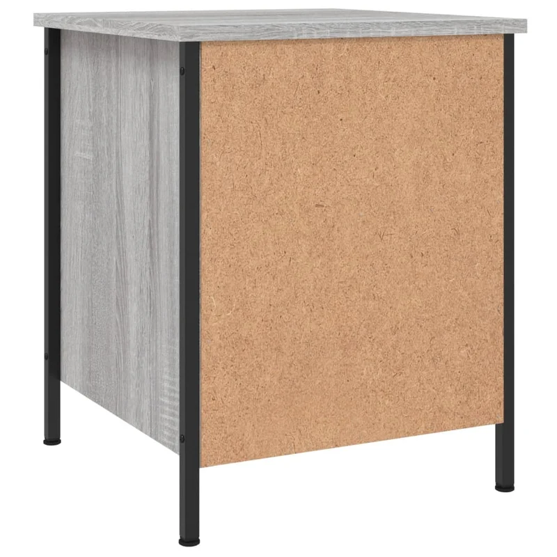 Lot de 2 tables de chevet avec tiroir 40 x 42 x 50cm bois d'ingénierie gris et fer DEC035730