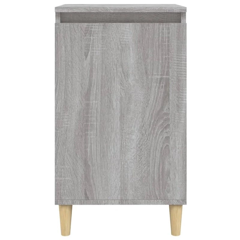 Lot de 2 tables de chevet avec compartiment étagères 40 x 35 x 70cm bois d'ingénierie gris DEC035711