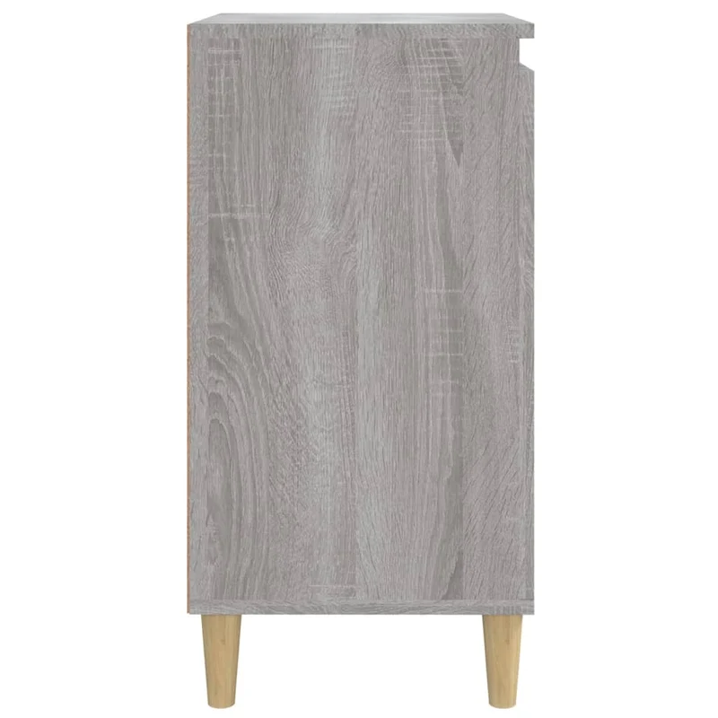 Lot de 2 tables de chevet avec compartiment étagères 40 x 35 x 70cm bois d'ingénierie gris DEC035711