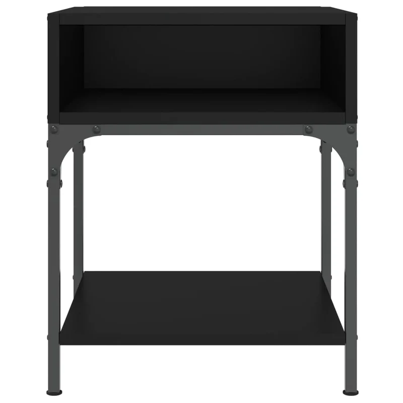 Lot de 2 tables de chevet avec compartiment ouvert 40 x 41 x 50 cm bois d’ingénierie noir et fer DEC035583