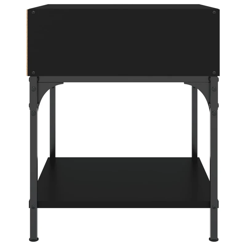 Lot de 2 tables de chevet avec compartiment ouvert 40 x 41 x 50 cm bois d’ingénierie noir et fer DEC035583