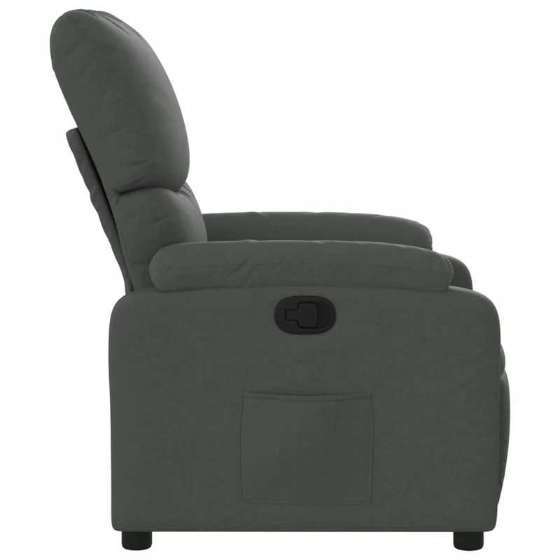 Fauteuil relax TV rembourrage confortable fonction d'inclinaison manuelle en tissu gris foncé DEC027930