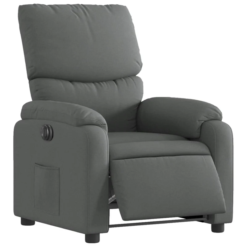 Fauteuil relax TV fonction de levage électrique très confortable en tissu gris foncé DEC028359