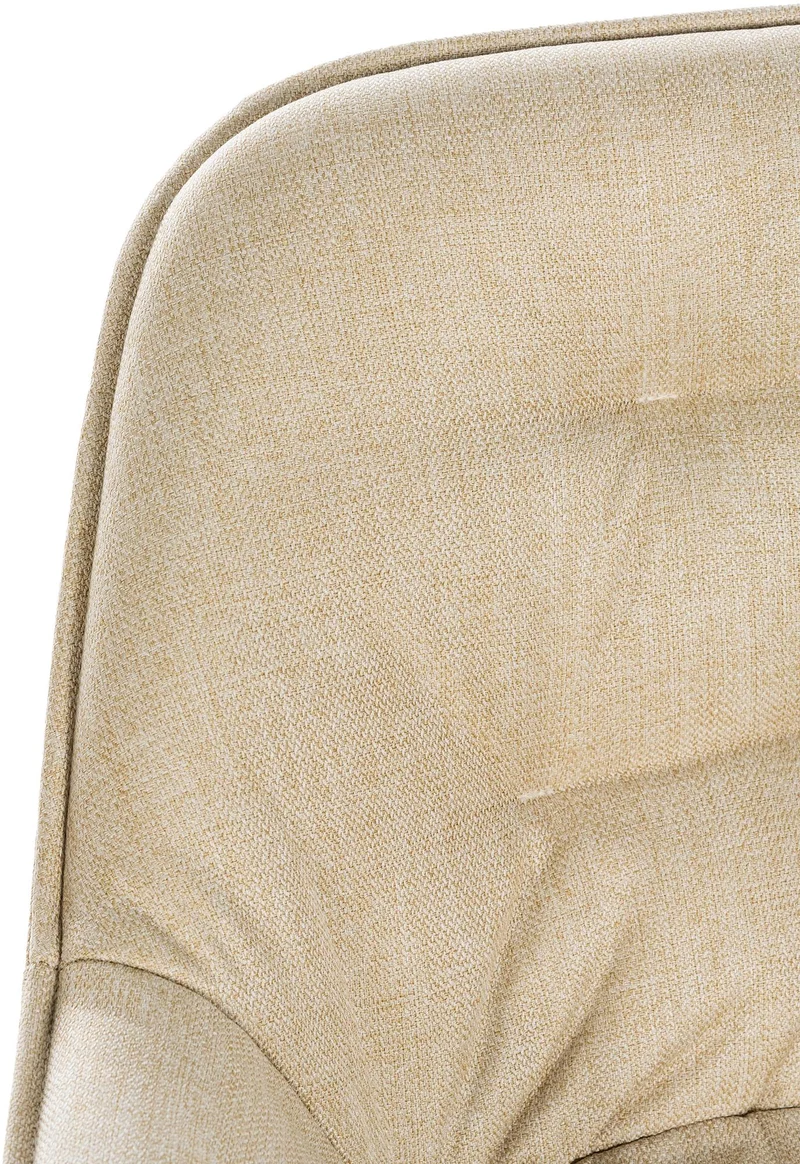 Tabouret de bar chaise haute x1 assise effet capitonnée en tissu crème et métal noir 10_0004901