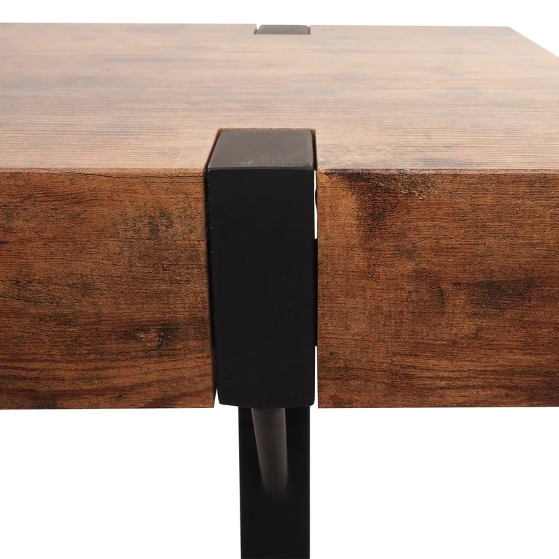 Table console hwc-l54 table téléphonique table de travail table d'appoint table de rangement métal 75 x 100 x 40 cm chêne sauvage foncé 04_0008490