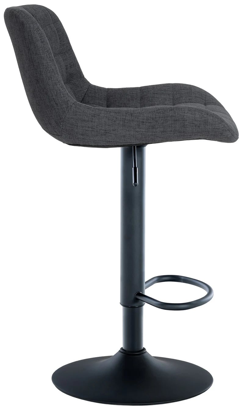 Lot de 2 tabourets de bar structure métallique noir assise en tissu noir avec surpiqûres 10_0004447