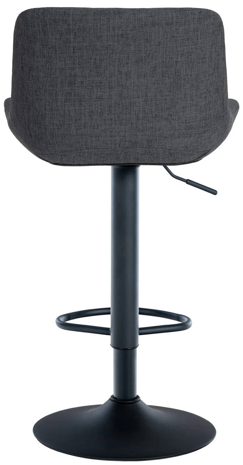 Lot de 2 tabourets de bar structure métallique noir assise en tissu noir avec surpiqûres 10_0004447
