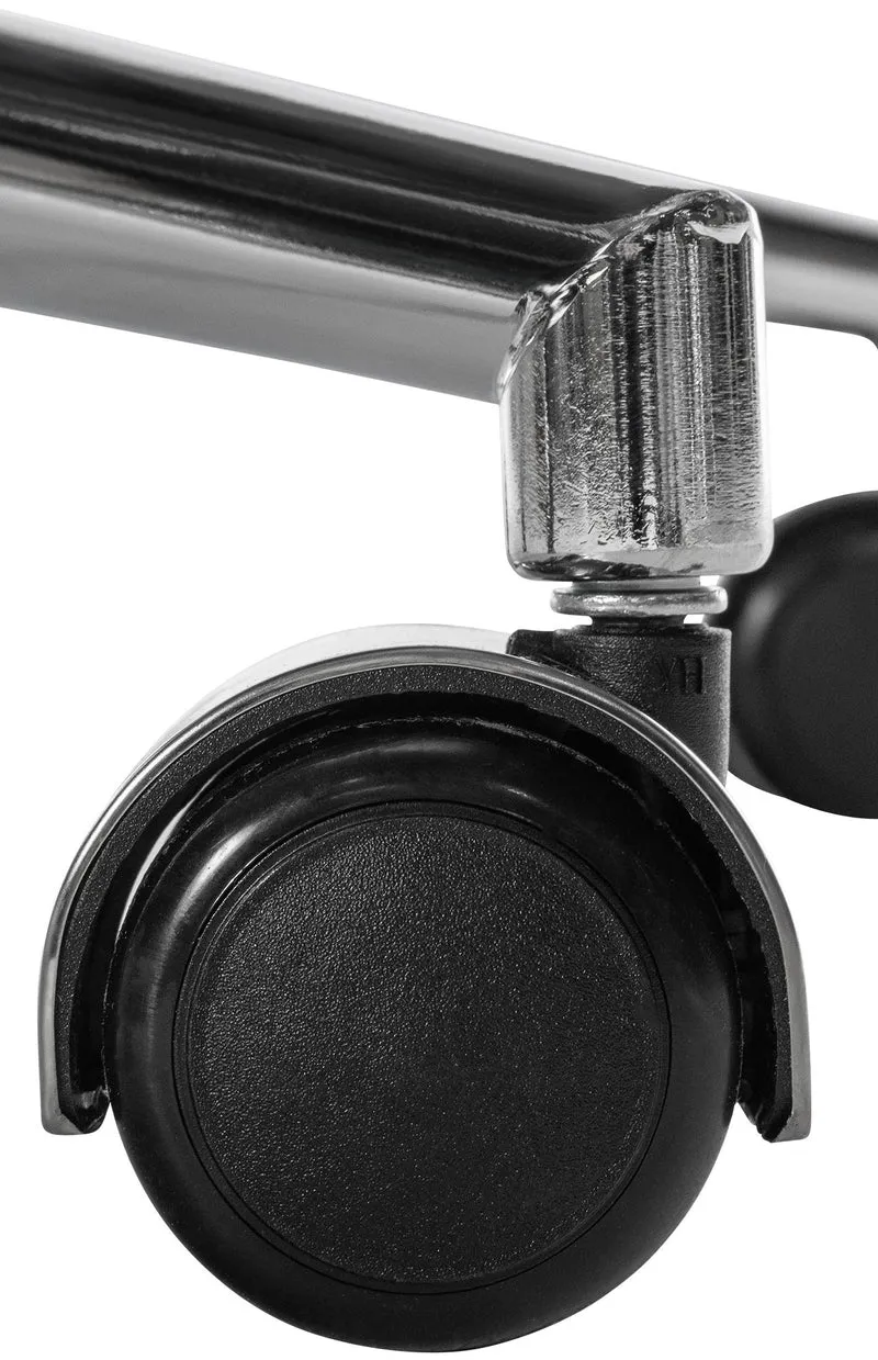 Fauteuil de bureau en cuir véritable noir surpiqûre horizontale et pieds métal chromé 10_0002553