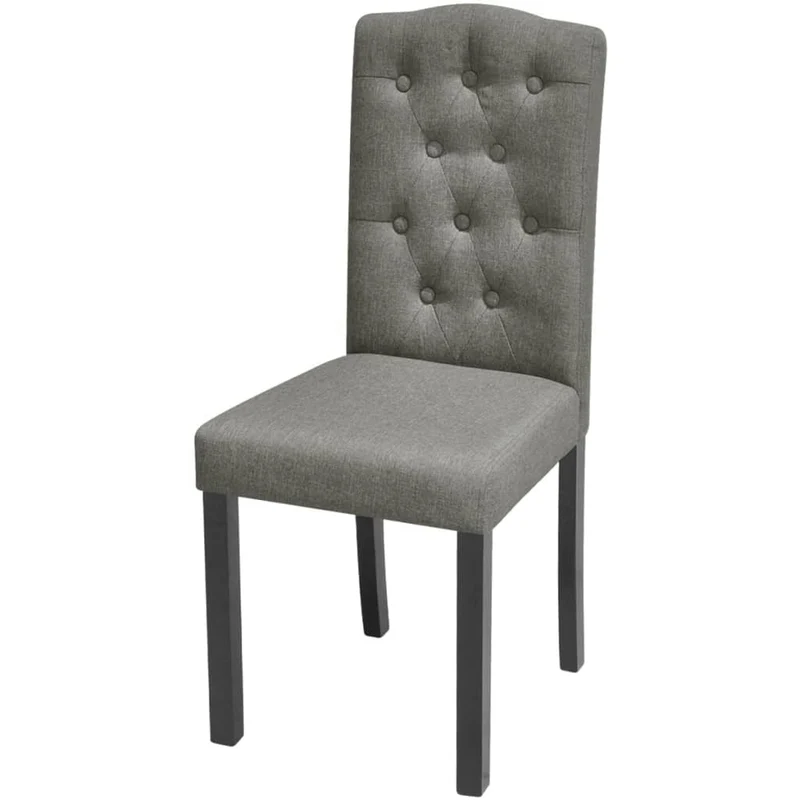 Lot de 2 chaises de salle à manger cuisine dossier capitonné en tissu gris CDS020606