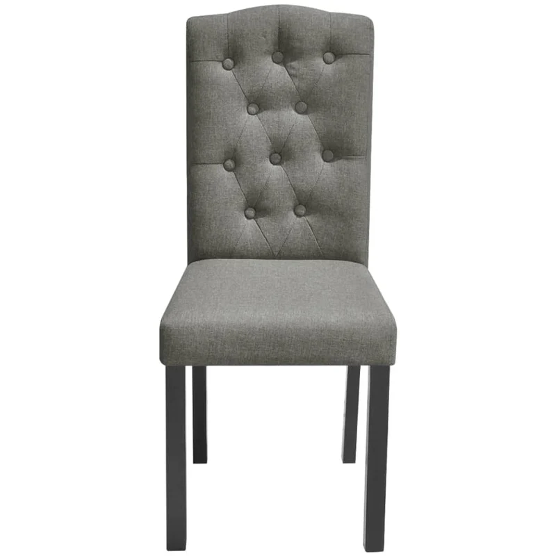 Lot de 2 chaises de salle à manger cuisine dossier capitonné en tissu gris CDS020606