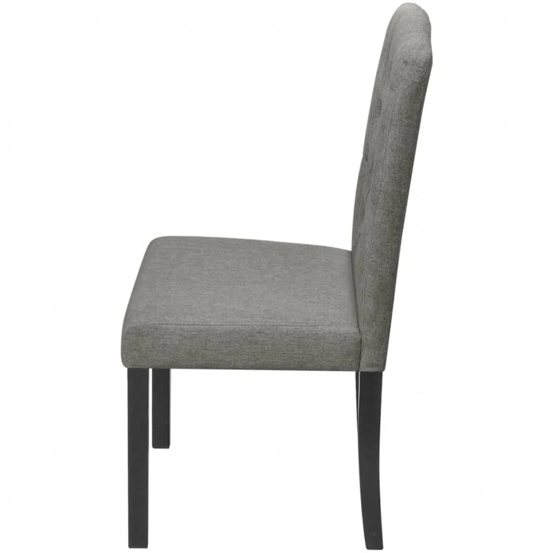 Lot de 2 chaises de salle à manger cuisine dossier capitonné en tissu gris CDS020606