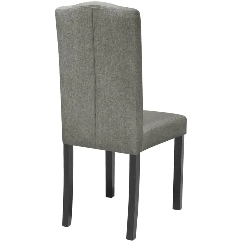 Lot de 2 chaises de salle à manger cuisine dossier capitonné en tissu gris CDS020606
