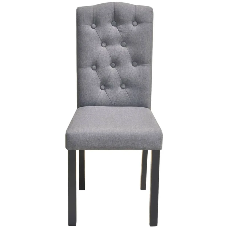 Lot de 6 chaises de salle à manger cuisine style moderne dossier capitonné tissu gris CDS022506