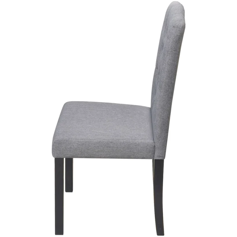 Lot de 6 chaises de salle à manger cuisine style moderne dossier capitonné tissu gris CDS022506