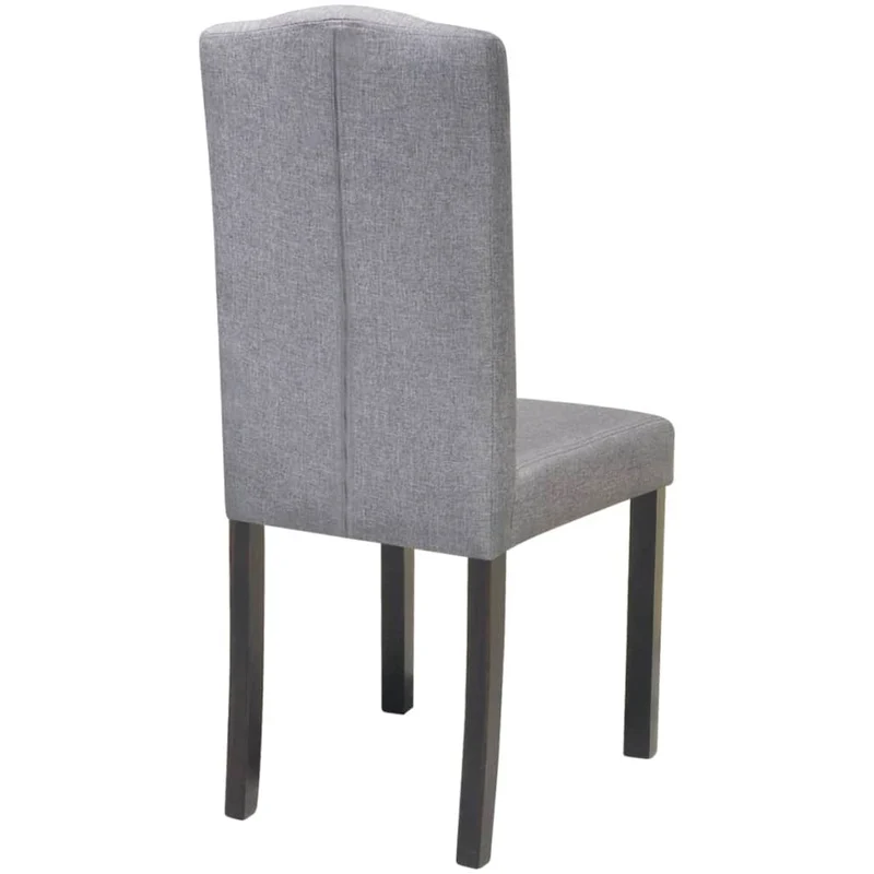 Lot de 6 chaises de salle à manger cuisine style moderne dossier capitonné tissu gris CDS022506