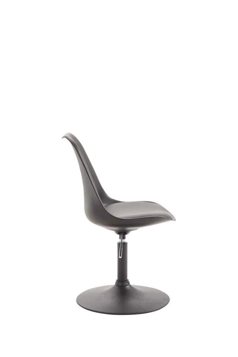 Lot de 4 chaises de salle à manger pivotante hauteur réglable en plastique noir et pied trompette métal noir 10_0001808