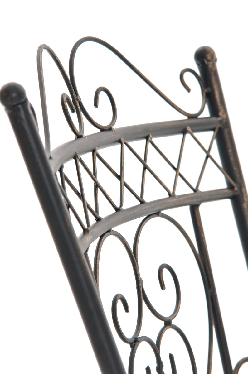 Chaise de jardin avec accoudoirs balcon terrasse design rustique en métal bronze 10_0003029