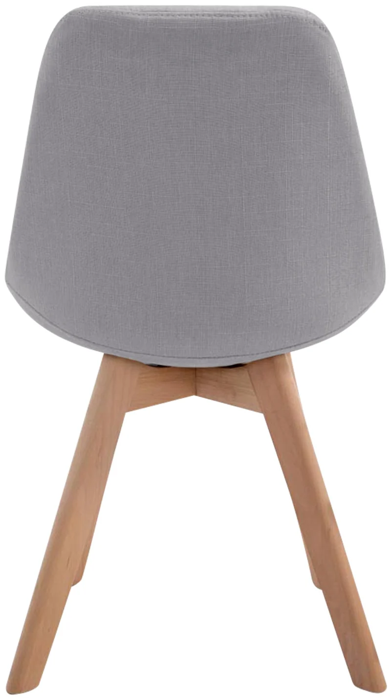 Chaise de salle à manger x1 design scandinave en tissu gris et piètement à 4 pieds en bois clair 10_0003272