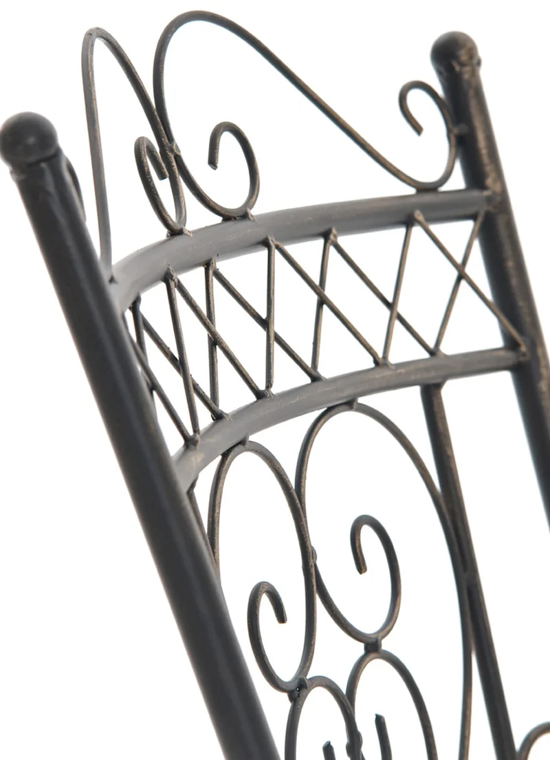 Lot de 2 chaises de jardin avec accoudoirs balcon terrasse design rustique en métal bronze 10_0002866