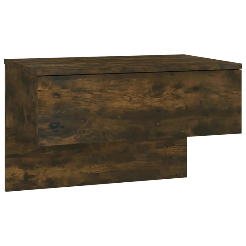 Lot de 2 tables de chevet murales 60 x 40 x 40 cm avec tiroir bois d'ingénierie marron DEC036044