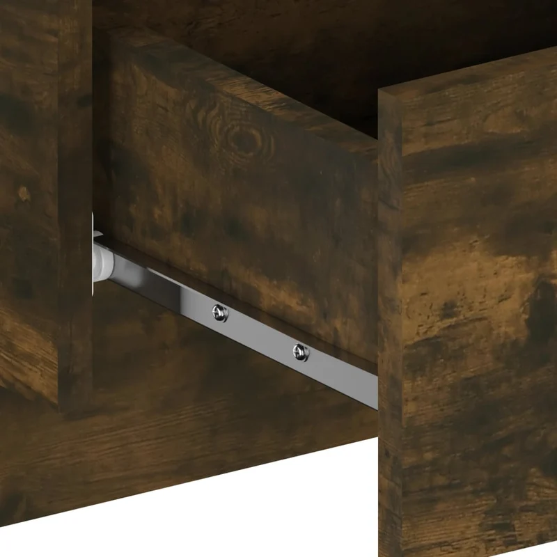 Lot de 2 tables de chevet murales 60 x 40 x 40 cm avec tiroir bois d'ingénierie marron DEC036044