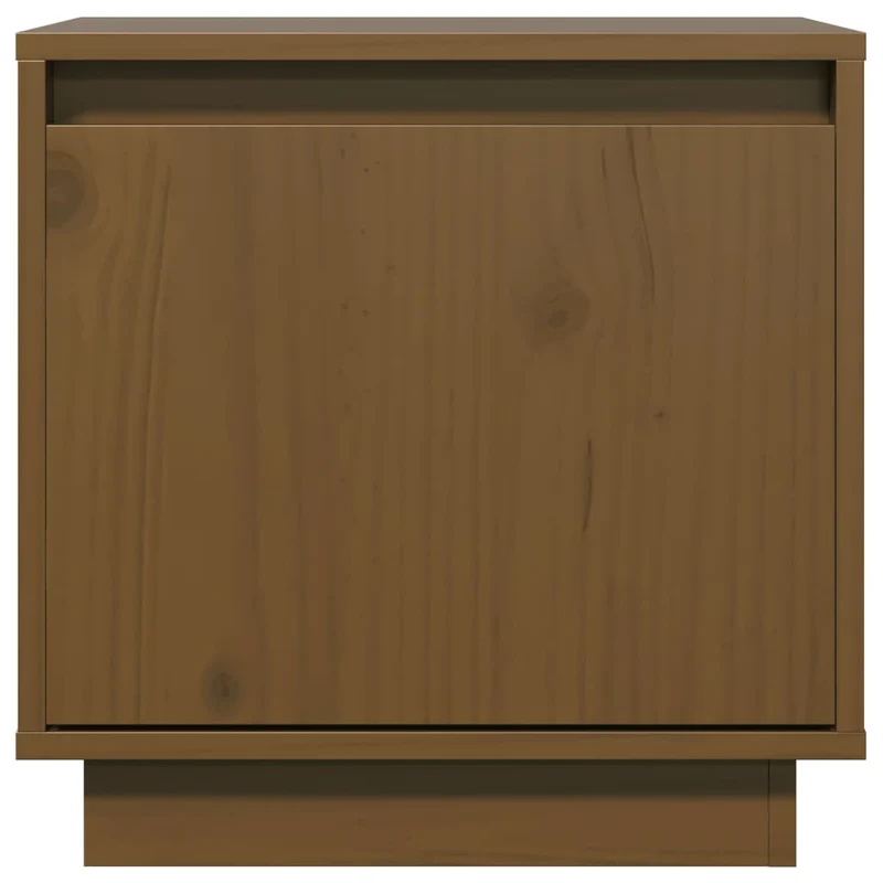 Lot de 2 tables de chevet avec compartiment avec porte 40 x 30 x 40cm bois de pin couleur marron miel DEC035916