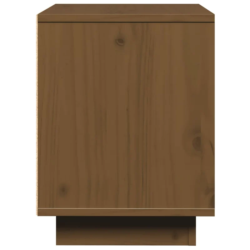 Lot de 2 tables de chevet avec compartiment avec porte 40 x 30 x 40cm bois de pin couleur marron miel DEC035916