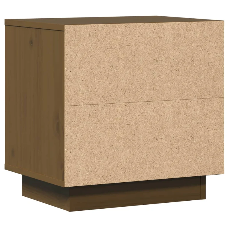 Lot de 2 tables de chevet avec compartiment avec porte 40 x 30 x 40cm bois de pin couleur marron miel DEC035916