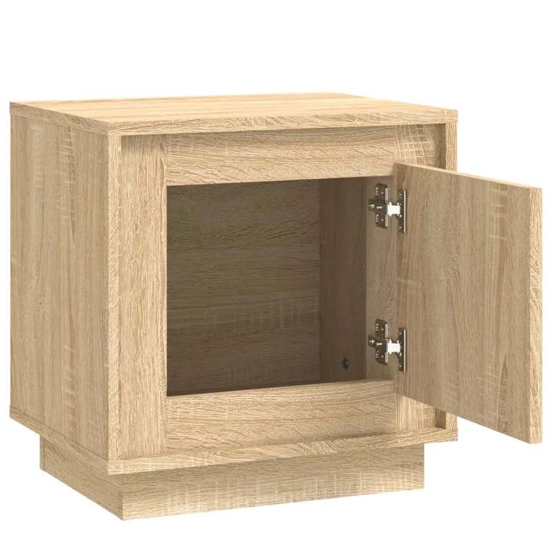 Lot de 2 tables de chevet avec compartiment avec porte 44 x 35 x 45cm bois d'ingénierie couleur chêne DEC035892