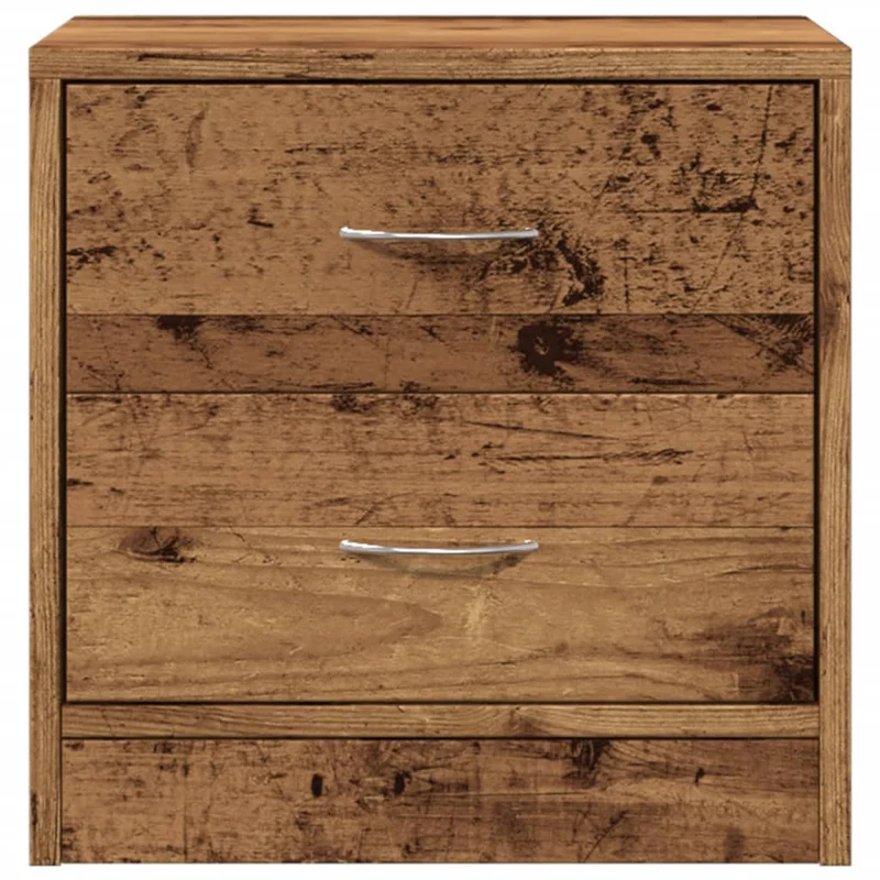 Lot de 2 tables de chevet avec deux tiroirs 40 x 30 x 40 cm bois d'ingénierie marron vieilli DEC035777